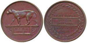 Army Rifle Association India, Copper Medal, 19.4g, obv. Lioness with N.I.R.A. (North India