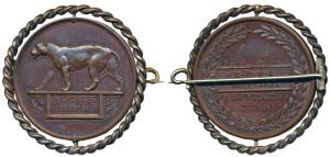 Army Rifle Association India, Copper Medal, 18.91g, obv. Lioness with N.I.R.A. (North Indi