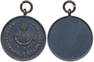 Great Indian Peninsula Railway Regiment, 1st Battalion, rev. wreath. Extremely Fine, Scarc