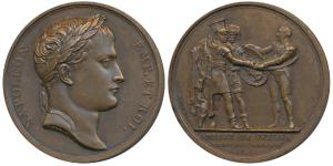 Napoleon, Bronze Medal, obv. laureate head of the emperor; rev. two Polish leaders taking 