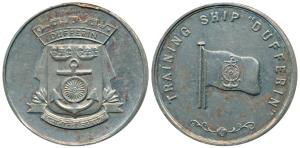 Indian Mercantile Marine, Training Ship 'Dufferin', Copper Nickel Medal, obv. flag of the 