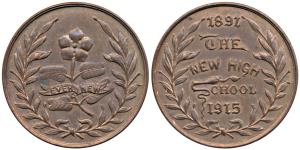 Silver Jubilee of The New High School 1891-1915 (Bharda New High School), Copper Medal, th