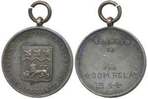 University of Bombay, Silver Medal, 16.38g, Inter Collegiate Sports, obv. arms of the Univ