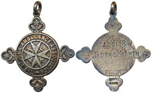St. John Ambulance Association, Silver Medal, rev. awarded to 429138 Gopal Kishen, Registe