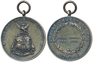 Bombay Education Society, Copper Nickel Gilt Medal, Christ Church School Golden Jubilee, 1