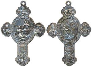 Centenary Souvenir of Syro-Malabar Carmel, White Metal Medal, 1855-1955. Tarnished in cert