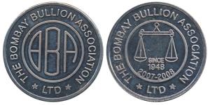 The Bombay Bullion Association, Silver Bar, 50g. Extremely Fine.