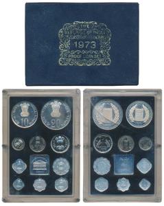 1973 Proof Set, Grow More Food, set of 10, 1 Paisa to Rupees 20. In immaculate condition, 