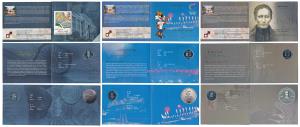 All single commemorative coins in mint packaging, all Rupees 2, 2010 Platinum Jubilee of R