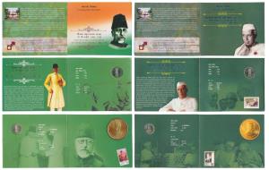 All single commemorative coins in mint packaging, all Rupees 5, 2014 125th Birth Anniversa