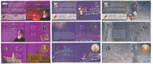 All single commemorative coins in mint packaging, all Rupees 5, 2010 XIX Commonwealth Game