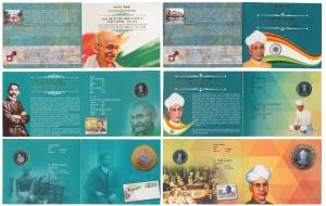 All single commemorative coins in mint packaging, all Rupees 10, 2015 Centenary Commemorat
