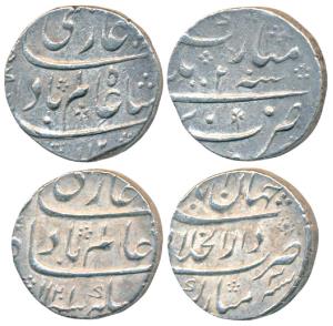 Shah Alam Bahadur, Silver Rupee (2), 11.43g, Bareli Mint, AH 1120/2, (KM 347.6); Dar-ul-Kh