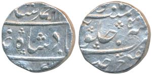 Muhammad Shah, Silver Rupee, 11.43g, Dar-ul-Fateh Ujjain Mint, AH 113x/5, (KM 436.62). Ver