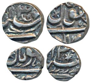 Shah Jahan Begum, Silver ½ Rupee & ¼ Rupee, 5.70g & 5.42g, Bhopal Mint, AH 1306 (KM Y13 & 