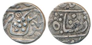 Vaphgaon Mint, Silver Rupee, 10.96g, in the name of Shah Alam II, Nagari letter ‘Ja’ for J