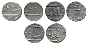 Surat Mint, Silver ½ Rupee (3), in the name of Shah Alam II, RY 4(6), mint name at bottom 