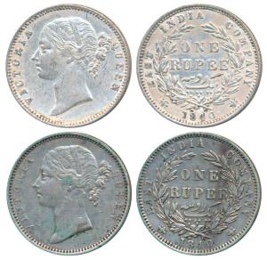 Victoria Queen, Silver Rupee, 1840, divided legend, Madras Mint, WWB raised, Dot after B, 