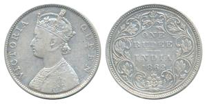 Victoria Queen, Silver Rupee, 1862, Bombay Mint, B / II / 2 / 3 (Prid 74). Fine+, Rare.