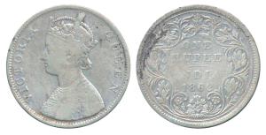 Victoria Queen, Silver Rupee, 1862, Bombay Mint, B / II / 2 / 3 (Prid 74). Fine, Rare.
