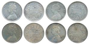 Victoria Queen, Silver Rupee, 1862, A / II / 0 / 4, (Prid 79). Fine to About Very Fine. (4