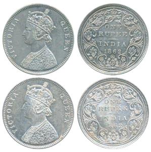 Victoria Queen, Silver Rupee, 1862, Bombay Mint, A / II / 0 / 6, (Prid 86). Very Fine+ and