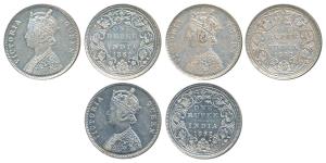Victoria Queen, Silver Rupee, 1862, Bombay Mint, A / II / 0 / 7, without crescent (Prid 87