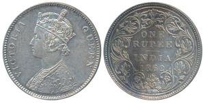 Victoria Queen, Silver Rupee, Bombay Mint, 1862, A / II / 0 / 10, the type unlisted in Pri