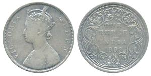 Victoria Queen, Silver Rupee, 1862, Bombay Mint, B / II / 0 / 10, Unlisted in Pridmore. Fi