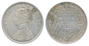 Victoria Queen, Silver Rupee, 1862, Bombay Mint, A / II / 0 / 15, Unlisted in Pridmore. Ve
