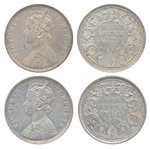 Victoria Empress, Silver Rupee, Bombay Mint, 1879, A3/II(iii)/ dot, (Prid 153); 1879, Bomb