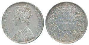 Victoria Empress, Silver Rupee, 1881, Bombay Mint, A3 / IV / dot, (Prid 157). Very Fine+, 