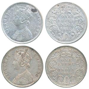 Victoria Empress, Silver Rupee, 1882, Bombay Mint, A3 / IV / dot, (Prid listed as 159); 18