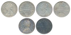 Victoria Empress, Silver Rupee, 1885, Bombay Mint, A3 / II / B raised, (Prid 168); 1885, B