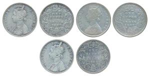 Victoria Empress, Silver Rupee, 1887, Bombay Mint, C2 / I / B raised (Prid 172); 1887, Bom