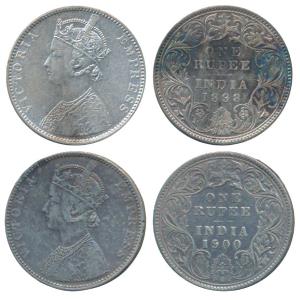 Victoria Empress, Silver Rupee, 1898, Bombay Mint, C2 / I / B incuse, (Prid 184). 1900, Bo