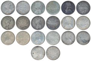 Victoria Empress, Silver Rupee, 1882, 1883, 1884, 1885, 1886, 1887, 1888, 1889, 1890 & 189