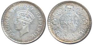 George VI, Silver Rupee, 1938, Bombay Mint, A / I, with dot, (Prid 234). Extremely Fine.