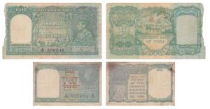 Burma, George VI, Rupees 10, 1938, signed J. B. Taylor, green colour, (J&R 5.5.1); Burma, 