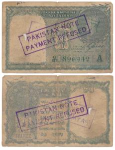 Pakistan, George VI, Rupee 1, 1948, signed C. E. Jones, Government of Pakistan super-inscr