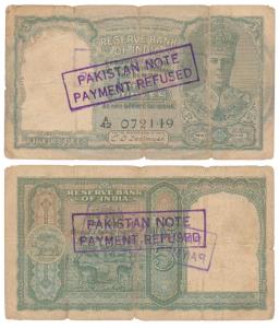 Pakistan, George VI, Rupees 5, 1948, signed C. D. Deshmukh, Government of Pakistan super-i