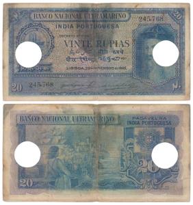 Indo-Portuguese, Vinte / 20 Rupias, 6th issue, 1945, Banco Nacional Ultramarino, (J&R 12.3