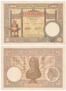 French Indo-China, 100 Piastres. Large note, Extremely Fine, Scarce.