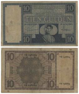 Netherlands, 10 Gulden, 1930. About Very Fine.