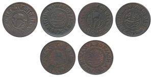 Copper Paisa, 1893, 1894 and 1895. Very Fine. (3)