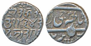 Ranbir Singh (VS 1914-1942; 1857-1885 AD), Silver Rupee, 6.92g, VS 1934, with English init