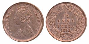 Victoria Empress, Copper 1/12 Anna, 1892, Calcutta Mint (Prid 797). Uncirculated.