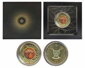 Cameroon, Gold 500 Francs, 17.50g, 2021, Tree of Happiness, obv. Coat of arms of the count