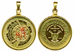 Cameroon, Gold Gilt Silver 500 Francs, 10g, Zodiac Signs series, Taurus. Proof, within ori