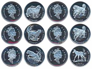 Canada, Silver 50 Cents (5), 1997, Dog of Canada Series, Newfoundland, Duck Tolling Retrie